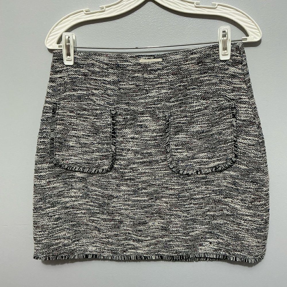 LOFT Tweed Fringe Mini Skirt Women with a bit of color size S
